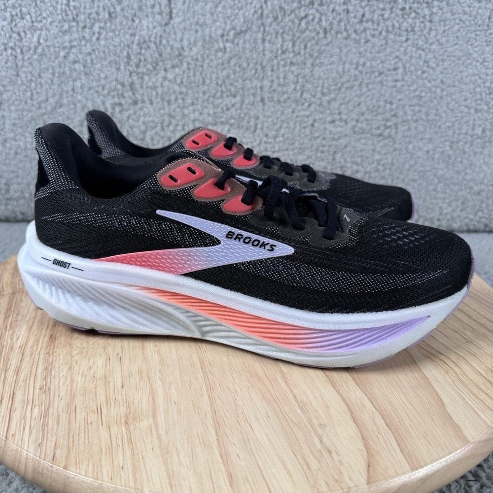 Brooks Ghost 17 Womens Size 8.5 B Black Purple Coral Running Shoes 1204311B080
